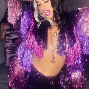 NASTYGAL shimmer metallic matching set